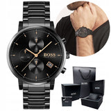  Shop Authentic Hugo Boss Integrity Black Dial Black Steel Strap Watch for Men - 1513780 - Luxxuri