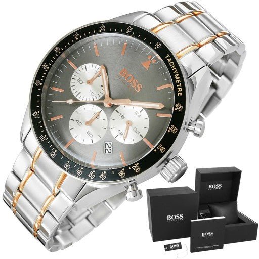  Shop Authentic Hugo Boss Trophy Chronograph Grey Dial Silver Steel Strap Watch for Men - 1513634 - Luxxuri