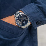  Shop Authentic Tommy Hilfiger Baker Quartz Blue Dial Silver Steel Strap Watch For Men - 1710448 - Luxxuri