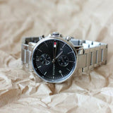  Shop Authentic Tommy Hilfiger Daniel Black Dial Silver Steel Strap Watch for Men - 1710413 - Luxxuri