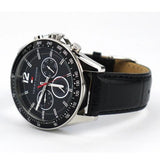  Shop Authentic Tommy Hilfiger Luke Quartz Black Dial Black Leather Strap Watch for Men - 1791117 - Luxxuri