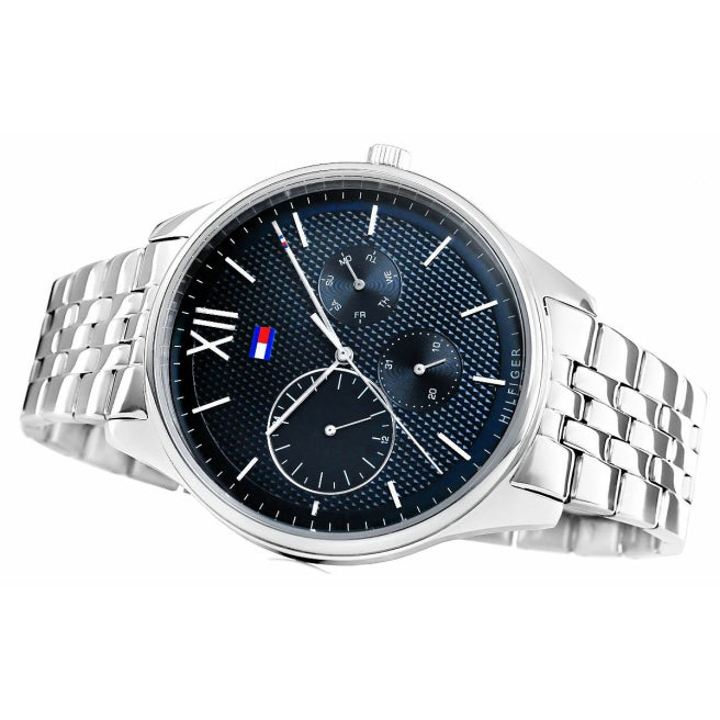 Shop Authentic Tommy Hilfiger Damon Chronograph Blue Dial Silver Steel Strap Watch for Men - 1791416 - Luxxuri
