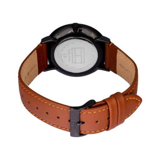  Shop Authentic Tommy Hilfiger Brooklyn Quartz Black Dial Brown Leather Strap Watch for Men - 1791510 - Luxxuri