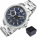  Shop Authentic Tommy Hilfiger London Chronograph Quartz Blue Dial Silver Steel Strap Watch for Men - 1791534 - Luxxuri