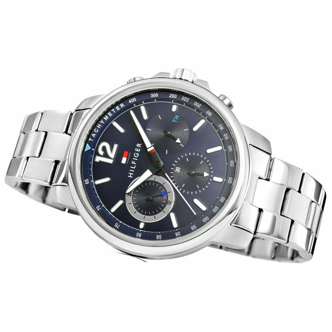  Shop Authentic Tommy Hilfiger London Chronograph Quartz Blue Dial Silver Steel Strap Watch for Men - 1791534 - Luxxuri