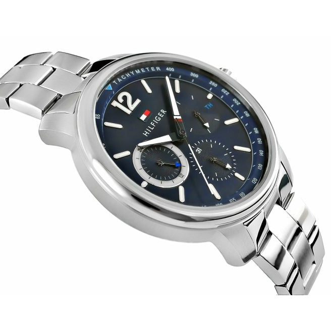  Shop Authentic Tommy Hilfiger London Chronograph Quartz Blue Dial Silver Steel Strap Watch for Men - 1791534 - Luxxuri