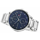  Shop Authentic Tommy Hilfiger Chase Multifunction Blue Dial Silver Steel Strap Watch for Men - 1791575 - Luxxuri