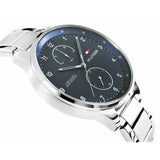  Shop Authentic Tommy Hilfiger Chase Multifunction Blue Dial Silver Steel Strap Watch for Men - 1791575 - Luxxuri