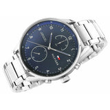  Shop Authentic Tommy Hilfiger Chase Multifunction Blue Dial Silver Steel Strap Watch for Men - 1791575 - Luxxuri