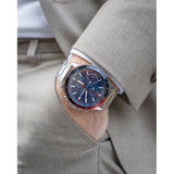  Shop Authentic Tommy Hilfiger Bank Chronograph Blue Dial Silver Steel Strap Watch for Men - 1791718 - Luxxuri