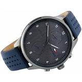  Shop Authentic Tommy Hilfiger Chase Grey Dial Blue Leather Strap Watch for Men - 1791578 - Luxxuri