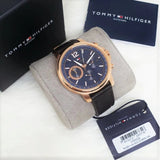  Shop Authentic Tommy Hilfiger London Chronograph Blue Dial Brown Leather Strap Watch for Men - 1791532 - Luxxuri