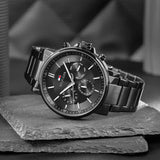  Shop Authentic Tommy Hilfiger Tyson Chronograph Black Dial Black Steel Strap Watch For Men - 1710590 - Luxxuri