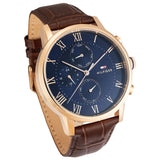  Shop Authentic Tommy Hilfiger Kane Chronograph Blue Dial Brown Leather Strap Watch for Men - 1791399 - Luxxuri