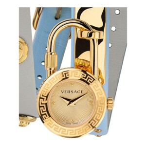  Shop Authentic Versace Medusa Lock Icon Quartz White Dial Blue Leather Strap Watch for Women - VEDW00419 - Luxxuri