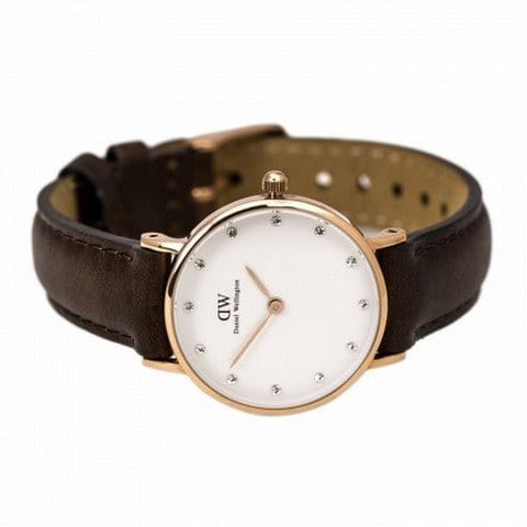  Shop Authentic Daniel Wellington Classy Bristol White Dial Brown Leather Strap Watch For Women - DW00100062 - Luxxuri