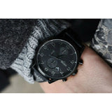  Shop Authentic Hugo Boss Blackout Chronograph Black Dial Black Leather Strap Watch For Men - HB1512567 - Luxxuri