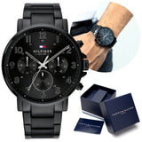 Shop Authentic Tommy Hilfiger Daniel Black Dial Black Steel Strap Watch for Men - 1710383 - Luxxuri