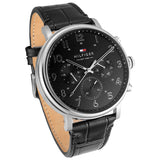  Shop Authentic Tommy Hilfiger Daniel Black Dial Black Leather Strap Watch for Men - 1710381 - Luxxuri