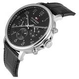  Shop Authentic Tommy Hilfiger Daniel Black Dial Black Leather Strap Watch for Men - 1710381 - Luxxuri