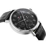  Shop Authentic Tommy Hilfiger Daniel Black Dial Black Leather Strap Watch for Men - 1710381 - Luxxuri