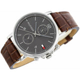  Shop Authentic Tommy Hilfiger Daniel Grey Dial Brown Leather Strap Watch for Men - 1710416 - Luxxuri