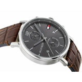  Shop Authentic Tommy Hilfiger Daniel Grey Dial Brown Leather Strap Watch for Men - 1710416 - Luxxuri