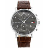  Shop Authentic Tommy Hilfiger Daniel Grey Dial Brown Leather Strap Watch for Men - 1710416 - Luxxuri