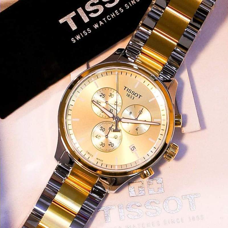  Shop Authentic Tissot T Sport Chrono XL Classic Gold Dial Two Tone Steel Strap Watch for Men - T116.617.22.021.00 - Luxxuri