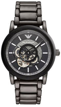  Shop Authentic Emporio Armani Meccanico Automatic Black Dial Black Steel Strap Watch For Men - AR60010 - Luxxuri