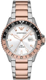  Shop Authentic Emporio Armani Sea Explorer GMT Quartz White Dial Two Tone Steel Strap Watch For Men - AR11591 - Luxxuri