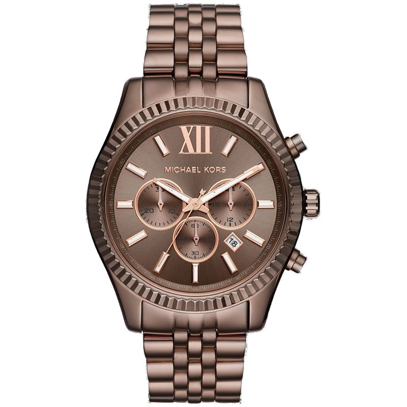 Shop Authentic Michael Kors Lexington Chronograph Brown Dial Brown Steel Strap Watch For Men - MK8522 - Luxxuri