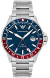  Shop Authentic Emporio Armani Sea Explorer GMT Blue Dial Silver Steel Strap Watch For Men - AR11590 - Luxxuri