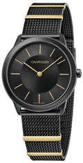  Shop Authentic Calvin Klein Minimal Black Dial Black Steel Strap Watch For Men - K3M524Z1 - Luxxuri