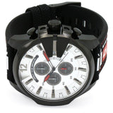  Shop Authentic Diesel Mega Chief Chronograph Silver Dial Black Leather Strap Watch For Men - DZ4512 - Luxxuri