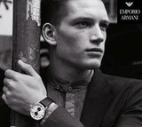  Shop Authentic Emporio Armani Gianni White Dial Black Leather Strap Watch For Men - AR0385 - Luxxuri