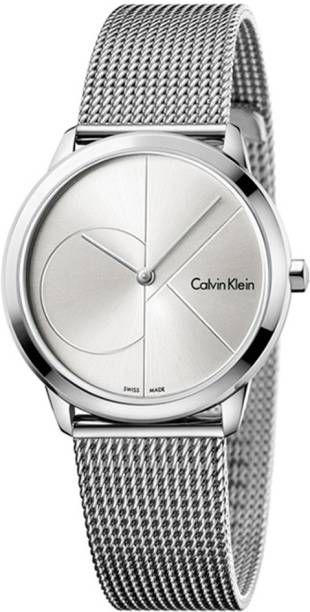  Shop Authentic Calvin Klein Minimal Silver Dial Silver Mesh Bracelet Watch for Men - K3M2112Z - Luxxuri