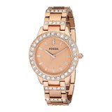  Shop Authentic Fossil Jesse Crystal Rose Gold Dial Rose Gold Steel Strap Watch for Women - ES3020 - Luxxuri