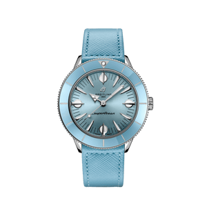  Shop Authentic Breitling Superocean Heritage '57 Pastel Paradise Blue Dial Blue Leather Strap Watch for Women - A10340161C1X1 - Luxxuri