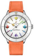 Breitling Superocean Heritage '57 Pastel Paradise White Dial Orange Leather Watch for Women - A10340A11A1X1