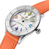  Shop Authentic Breitling Superocean Heritage '57 Pastel Paradise White Dial Orange Leather Watch for Women - A10340A11A1X1 - Luxxuri