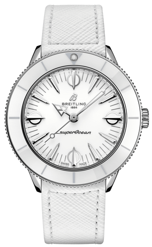  Shop Authentic Breitling Superocean Heritage '57 Pastel Paradise White Dial White Leather Strap Watch for Women - A10340A71A1X1 - Luxxuri