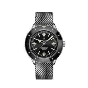  Shop Authentic Breitling Superocean Heritage '57 Black Dial Silver Mesh Bracelet Watch for Men - A10370121B1A1 - Luxxuri