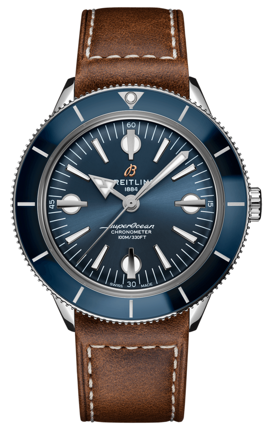 Breitling Superocean Heritage '57 Blue Dial Brown Leather Strap Watch for Men - A10370161C1X1