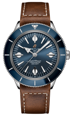  Shop Authentic Breitling Superocean Heritage '57 Blue Dial Brown Leather Strap Watch for Men - A10370161C1X1 - Luxxuri