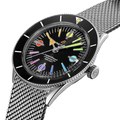 Breitling Superocean Heritage '57 Black Dial Silver Mesh Bracelet Watch for Men - A103701A1B1A1