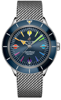 Breitling Superocean Heritage '57 Special Edition II Blue Dial Silver Mesh Bracelet Watch for Men - A103702A1C1A1