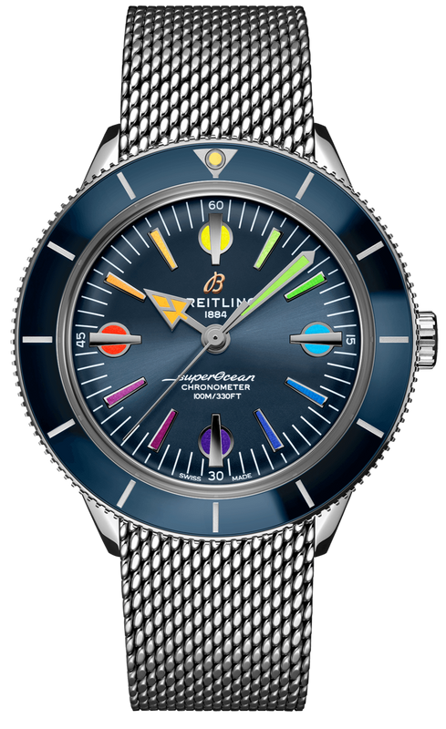  Shop Authentic Breitling Superocean Heritage '57 Special Edition II Blue Dial Silver Mesh Bracelet Watch for Men - A103702A1C1A1 - Luxxuri