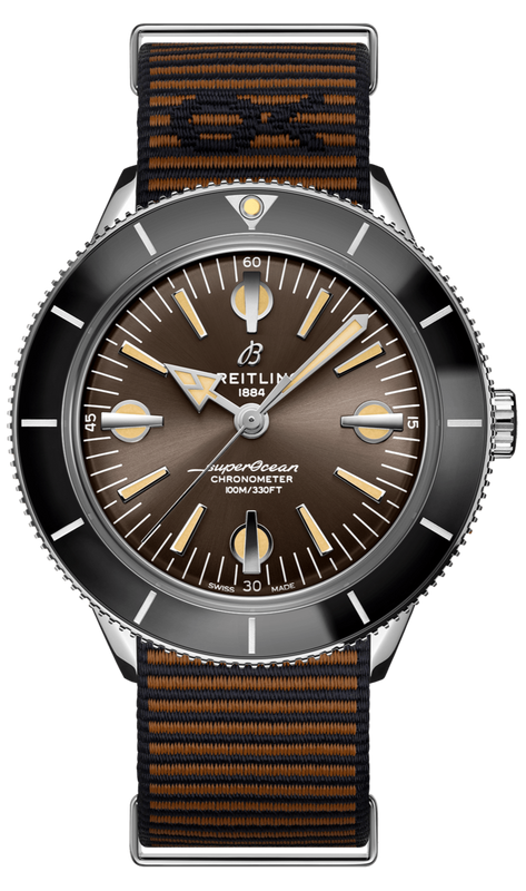  Shop Authentic Breitling Superocean Heritage '57 Outerknown Brown Dial Brown NATO Strap Watch for Men - A103703A1Q1W1 - Luxxuri