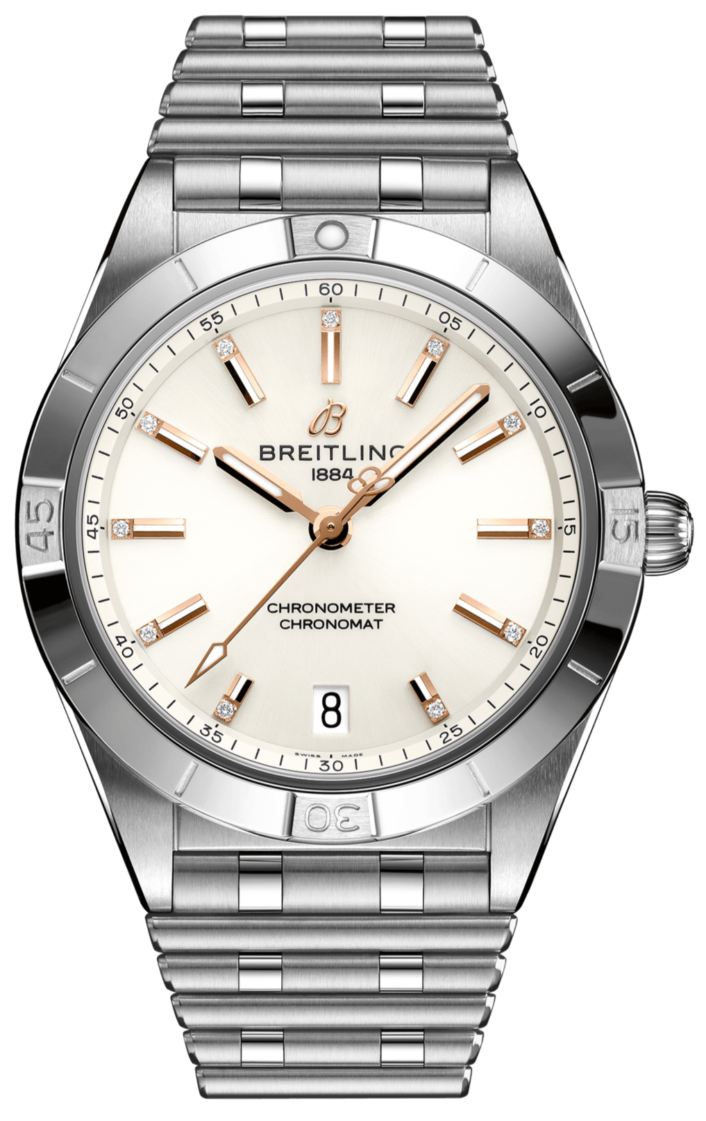  Shop Authentic Breitling Chronomat Automatic 36 White Dial Silver Steel Strap Watch for Women - A10380101A2A1 - Luxxuri